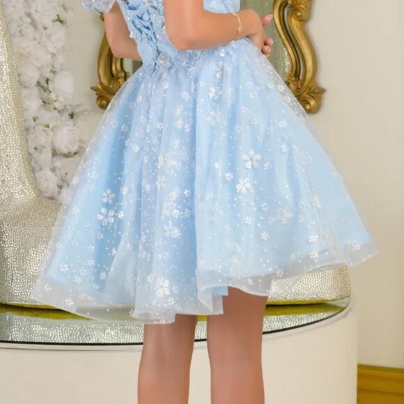 New Off The Shoulder Cocktail Dress w/ Sequins & Butterfly Embroidery GS3685 - Picture 9 of 9